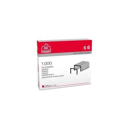 1 - MAESTRI 1000 pezzi Punti Ro-ma metallici per spillatrice S6