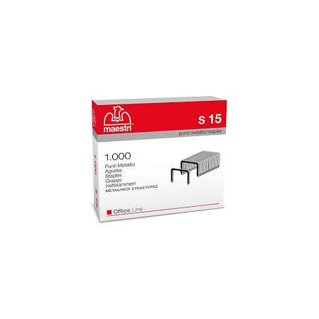 1 - MAESTRI 1000 pezzi Punti Ro-ma metallici per spillatrice S15 1005417