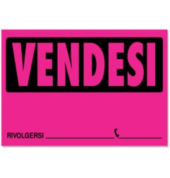 1 - STUDIO 10 pz Cartello vendesi colore fucsia fluo 23x33