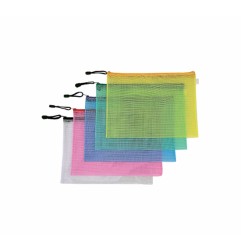 1 - BUSTA PORTADOC. C/ZIP 295x220 RETE TRASP. ASS. 12PZ. 01/183