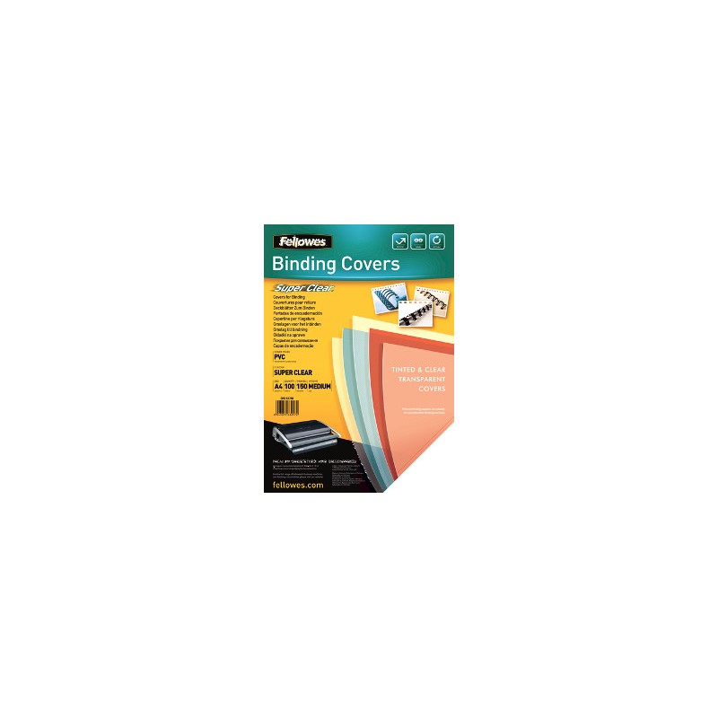 Fellowes Copertine in PVC Trasparenti A4 150 Micron 100 pz 5376001