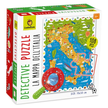 LUDATTICA DETECTIVE PUZZLE 108 PCS LA MAPPA DELL'ITALIA 22174