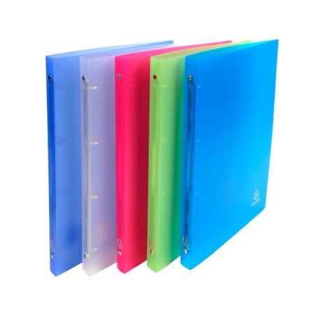1 - EXACOMPTA Raccoglitore in PPL 4 Anelli d.15mm 22x30cm - Colori Traslucidi Assortiti 51169E