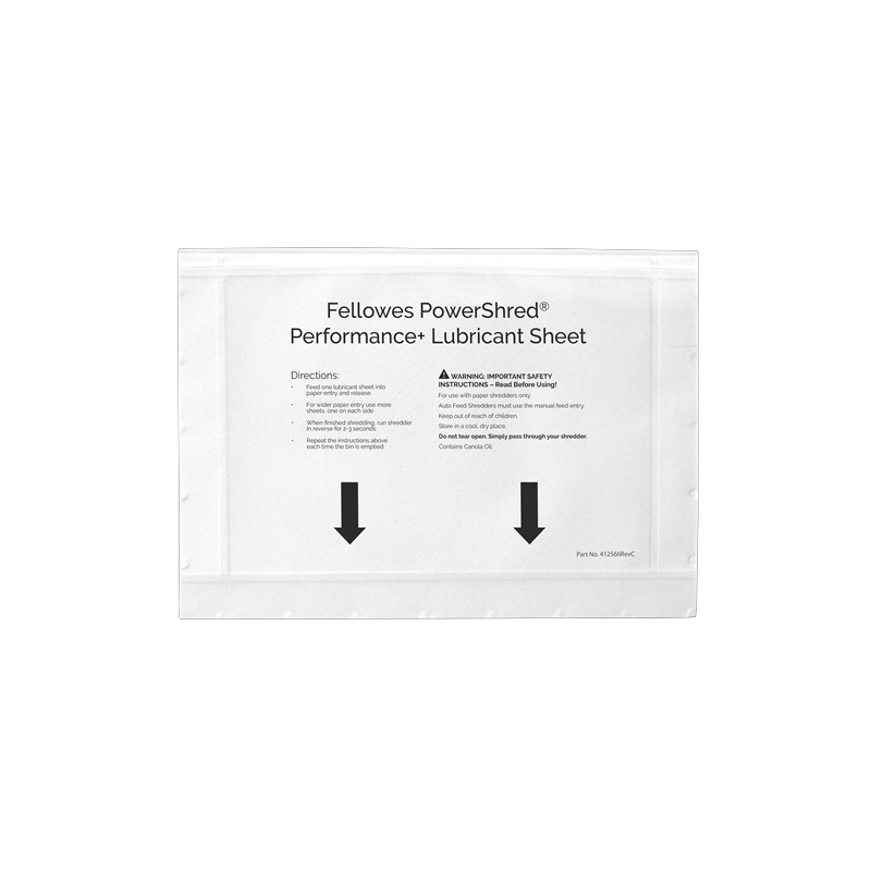 FOGLI LUBRIFICANTI PER DISTRUGGI DOCUMENTI 10PZ. 4025601