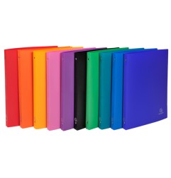 1 - EXACOMPTA Raccoglitore in PPL Opaco 4 Anelli d.15mm 22x30cm - Colori Assortiti 51199E