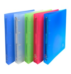 1 - EXACOMPTA Raccoglitore in PPL 4 Anelli d.30mm 22x30cm - Colori Traslucidi Assortiti 51369E