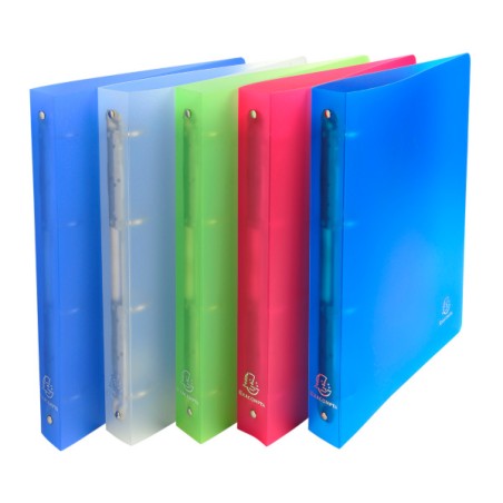 1 - EXACOMPTA Raccoglitore in PPL 4 Anelli d.30mm 22x30cm - Colori Traslucidi Assortiti 51369E
