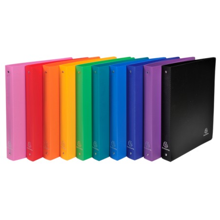 1 - EXACOMPTA Raccoglitore con copertina opaca in PPL 4 Anelli d.30mm 22x30 cm - Colori Assortiti 51699E