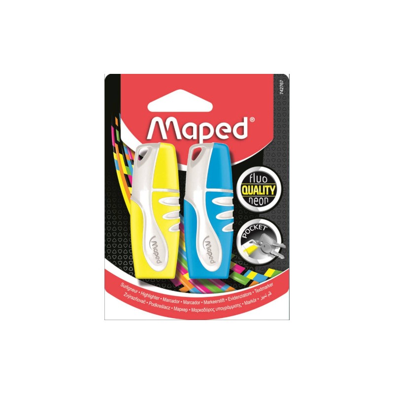 Maped Fluo Peps Pocket 2 mini evidenziatori neon punta scalpello 1–5 mm 742767