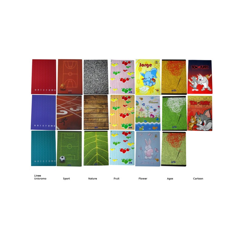 Conf.10 pz Quaderni Maxi 20+1 fogli per Bambini 80 gr - Rigatura e Colori Assortiti