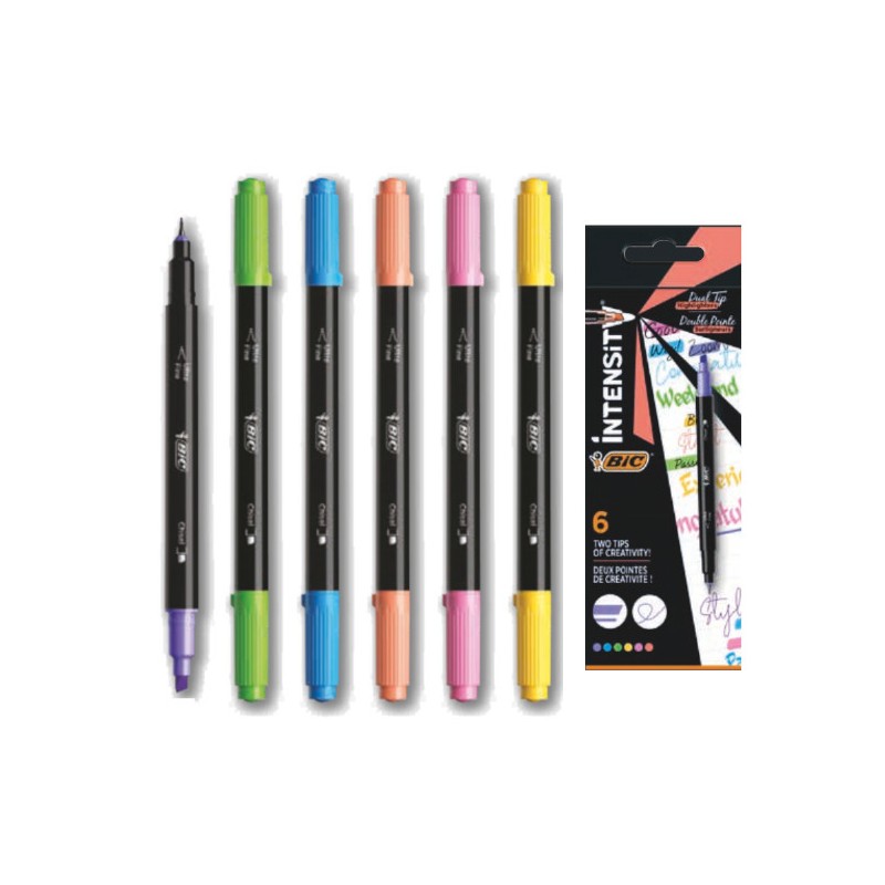 EVIDENZIATORE BIC INTENSITY DUAL TIP -6col. 503828