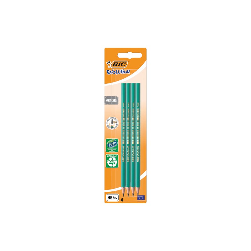 BIC Matite Nere Evolution Original 650 HB  Senza Gommino 4 Pz 8902764