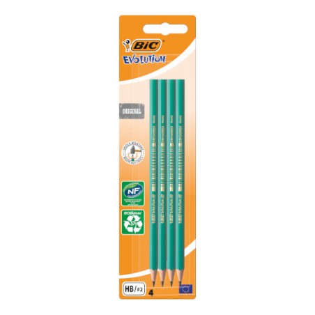 BIC Matite Nere Evolution Original 650 HB  Senza Gommino 4 Pz 8902764
