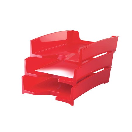 1 - FELLOWES G2DESK Vaschetta per Corrispondenza Impilabile Rosso 085