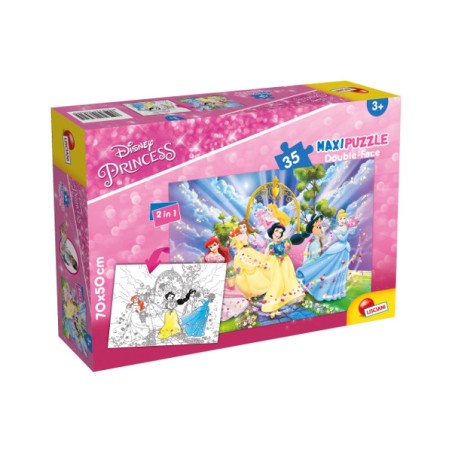 1 - LISCIANI - PUZZLE DOUBLE FACE SUPERMAXI PRINCESS 70X50 35PZ 66704 Gioco interattivo per bambini +3A