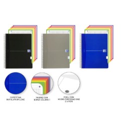 1 - FAVORIT - ESSENTIAL Quaderno Maxi Spiralato 5M 4 Fori 160 fogli - 90 gr -Colori Assortiti 113534