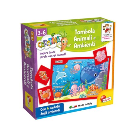 1 - LISCIANI - CAROTINA QUADROTTE ANIMALI E AMBIENTI 87495 Gioco Educativo per bambini e prima infanzia