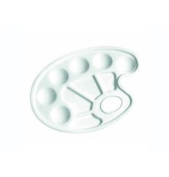 1 - LEBEZ Tavolozza in Plastica 10 Scomparti Bianca 832