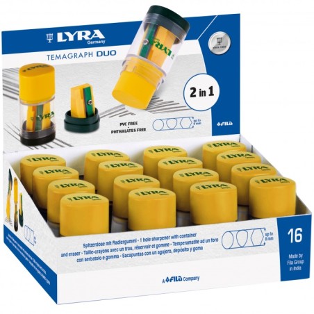 1 - TEMPERINO + GOMMA TEMAGRAPH DUO LYRA 16pz L7307100