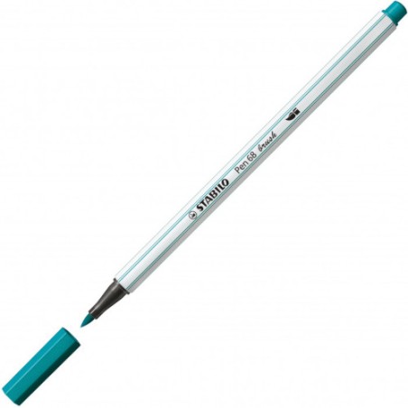 1 - 10 pezzi Stabilo pen 68 Brush pennarello blu turchese 568/51