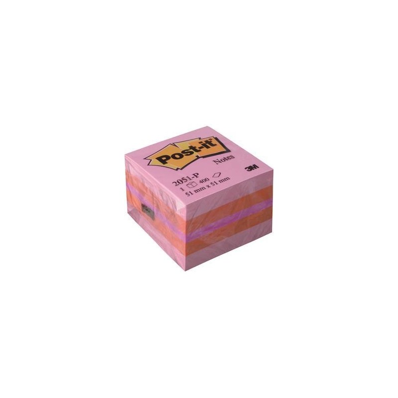 Post-it Mini Cube 2051-P blocchetto 51x51 mm rosa/arancio 400 fogli