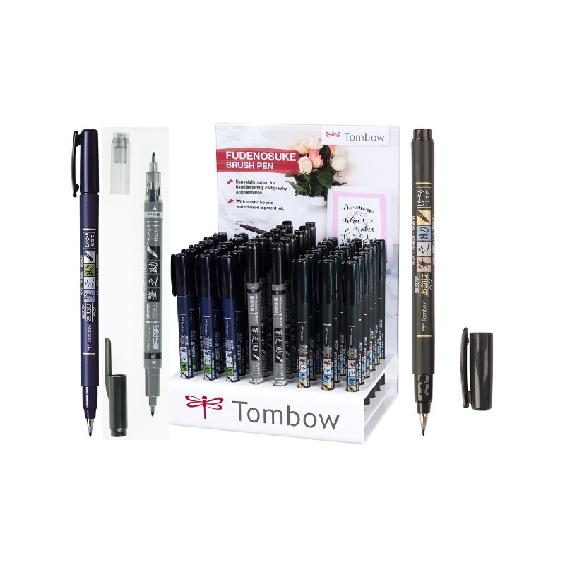 PENNARELLO FUDENOSUKE BRUSH NERI-48pz ass. TOMBOW PWS-TBHS-48P-A
