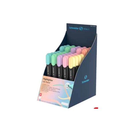 1 - Set 35 Evidenziatori Job Pastel Schneider assortiti 305412
