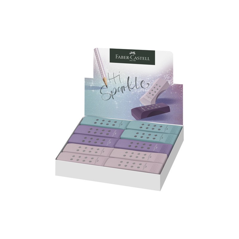 Faber-Castell Gomme RollOn Sparkle Senza PVC e Lattice Display 20 Pz Assortiti 187310