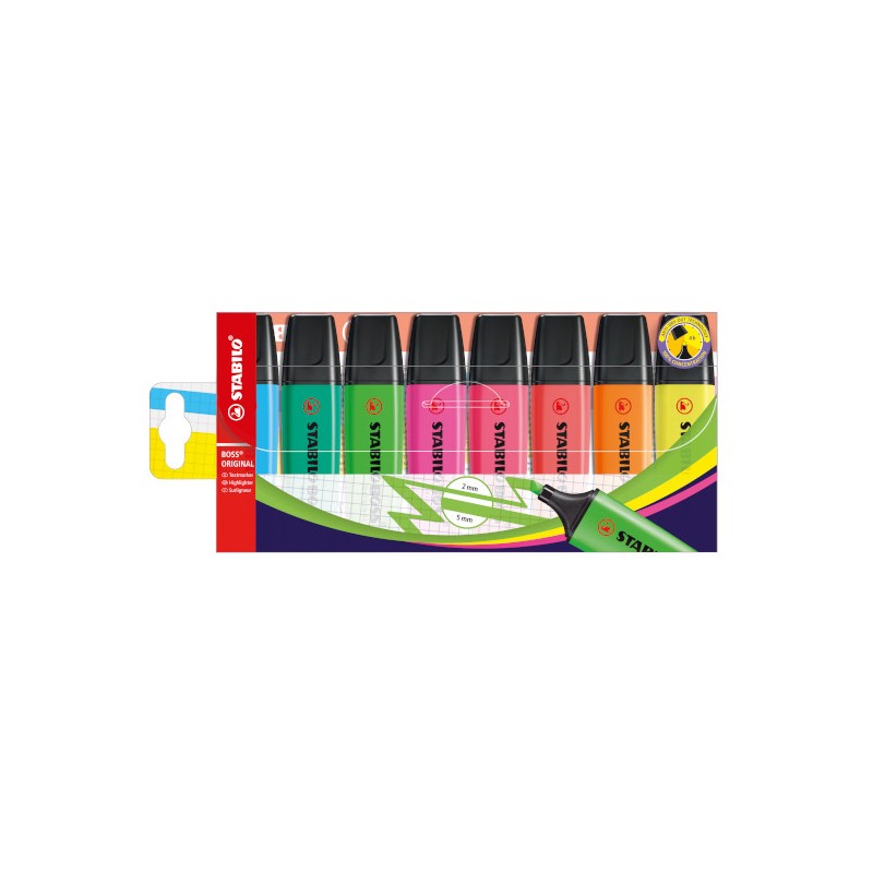 Stabilo Boss Original 8 evidenziatori colori fluorescenti 70/8