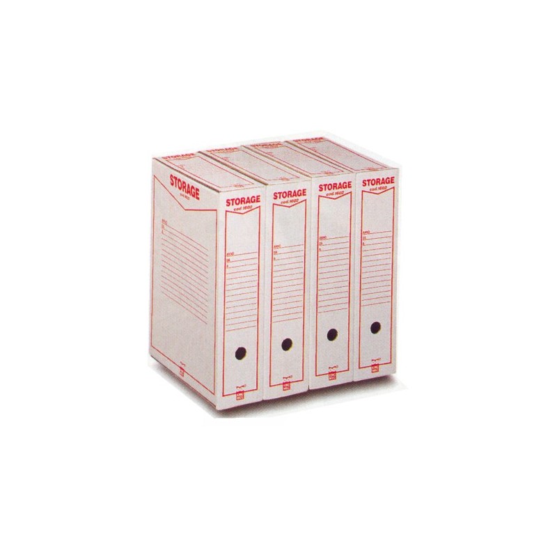 King Mec KM1602 scatola archivio cartone rigido bianco con fori presa 35.5x25.3x8.5 cm