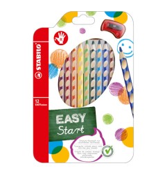 1 - STABILO Pastelli EASY COLORS 12 Colori + Temperamatite