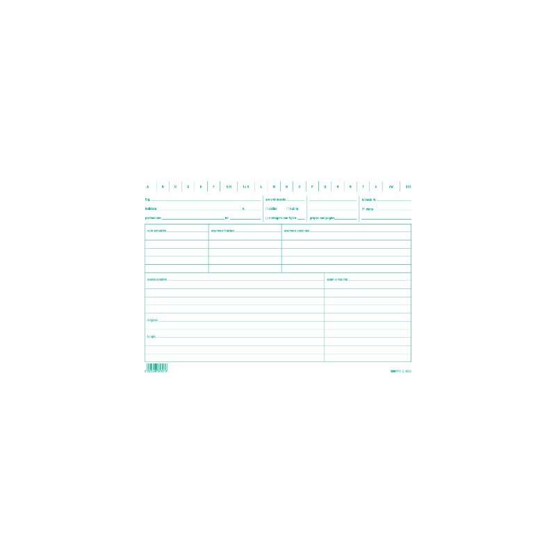 EDIPRO  Schede di ricambio per schedario colore verde 17x24 E3530