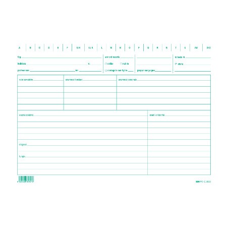 EDIPRO  Schede di ricambio per schedario colore verde 17x24 E3530