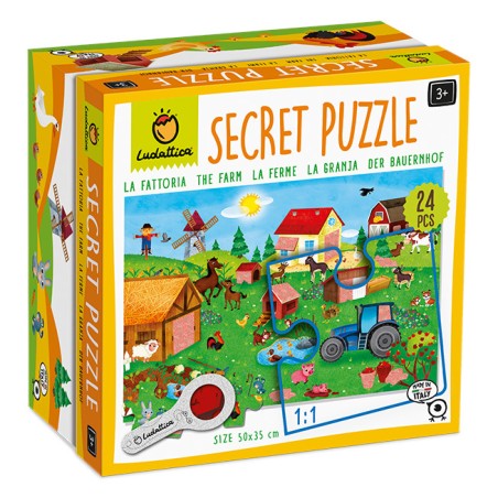 1 - LUDATTICA  SECRET PUZZLE 24 PCS LA FATTORIA 20293