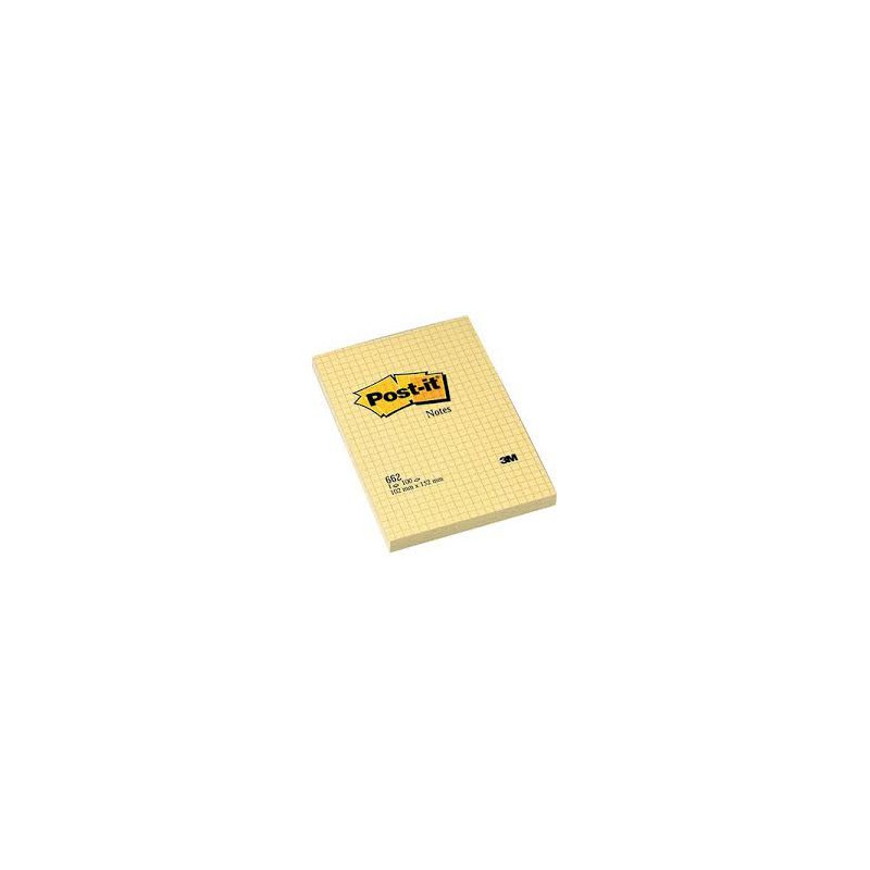 Post-it Large notes 662 6 blocchi adesivi 102x152 mm quadretti giallo canary