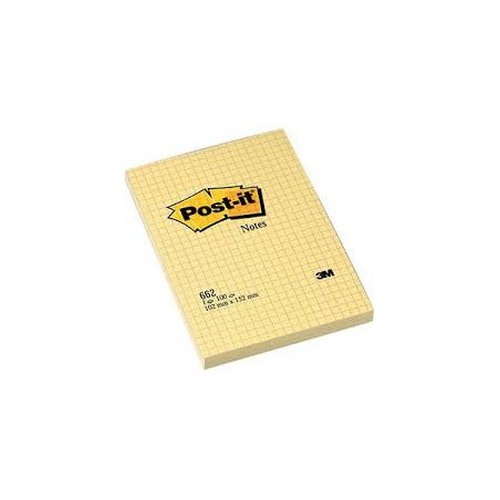 1 - 3M 6 pezzi Post-It quadretti giallo canarino 102x153