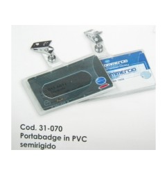 1 - PORTA BADGE LEBEZ C/CLIP PVC 9X5,6 -50pz 31-070