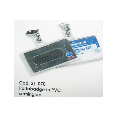 PORTA BADGE LEBEZ C/CLIP PVC 9X5,6 -50pz 31-070