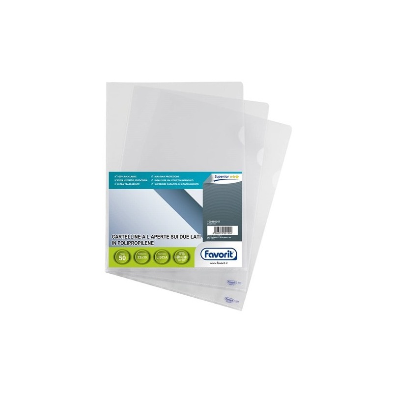 Favorit Pratic Busta A L 22x30 Cm Superior Liscia Trasparente Conf. 50 460047