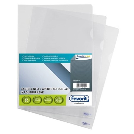 Favorit Pratic Busta A L 22x30 Cm Superior Liscia Trasparente Conf. 50 460047