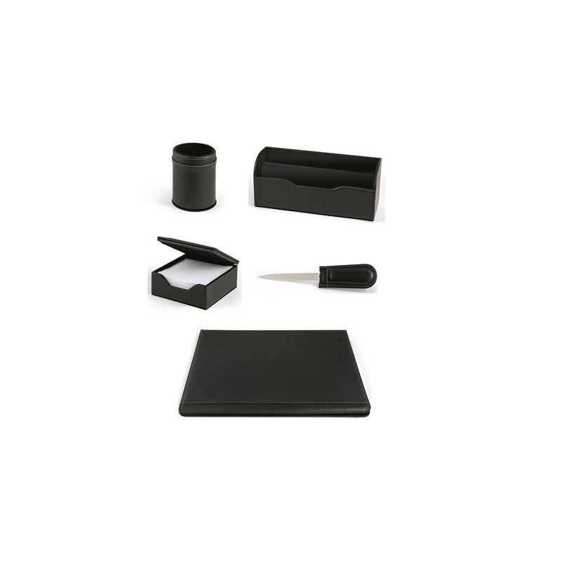SET SCRITTOIO 5PZ SINTETICO NERO WILLIAM 60451
