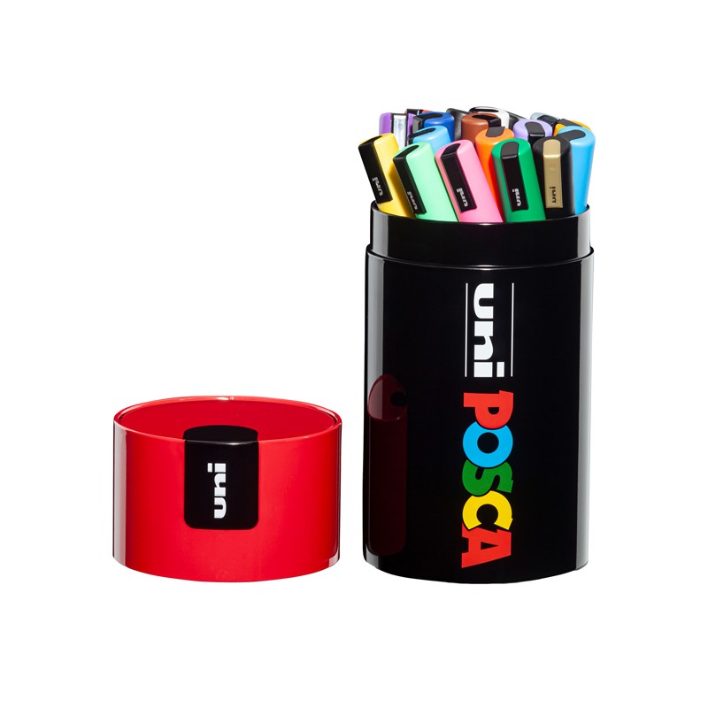 Uni POsca PC5M Gift Box 18 Marcatori  tempera punta media 1.8 - 2.5 mm assortiti