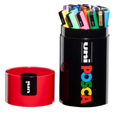 1 - UNI POSCA PC5M GIFT BOX 18PZ ASSORTITI M84008547
