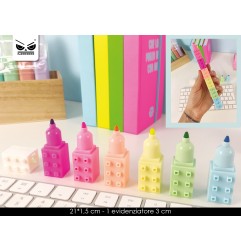 1 - MOOD MAXI EVIDENZIATORE MATTONCINI SET 6 PEZZI CONF. 12 SET ST5881