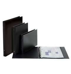 1 - FAVORIT  Raccoglitore a 4 anelli D. 30 cm, Dossier pvc 42x30 nero 500161