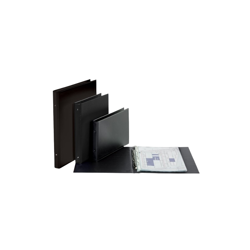 FAVORIT  Raccoglitore a 4 anelli D. 30 cm, Dossier pvc 42x30 nero 500161