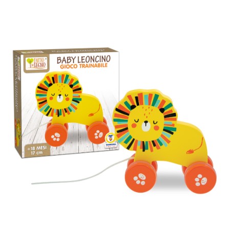 1 - TEOREMA FATTO DI LEGNO - BABY LEONCINO TRAINABILE 16 CM H 40633