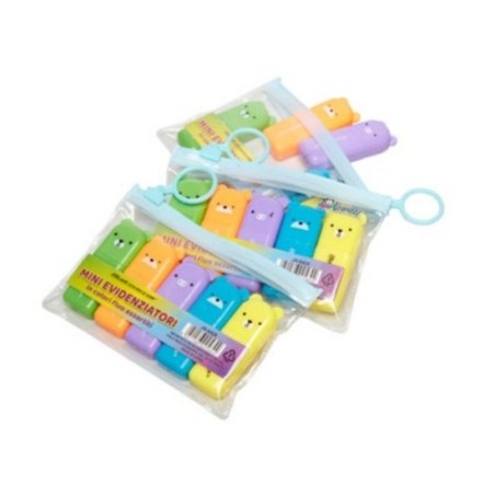 1 - SET MINI EVIDENZIATORI 5 COLORI FLUO KAWAII  JX-6428