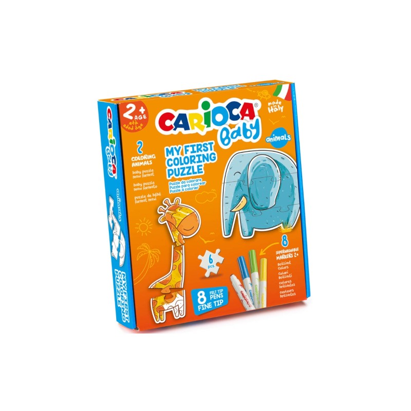 PUZZLE CARIOCA COLORING ANIMALS BABY 43079