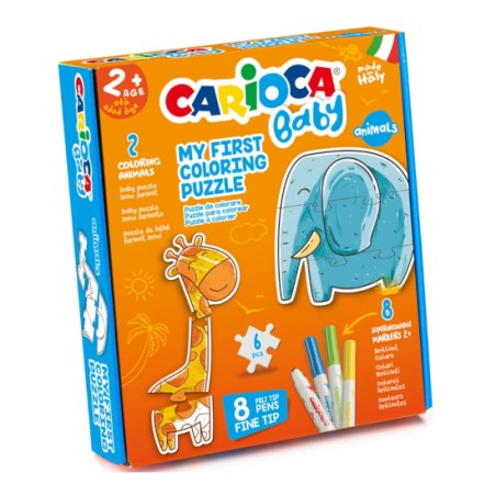 PUZZLE CARIOCA COLORING ANIMALS BABY 43079